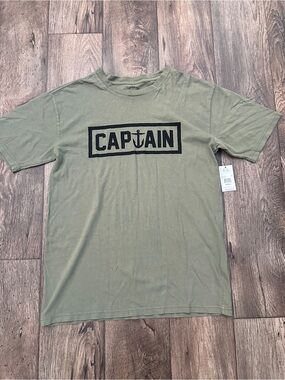 Captain Fin 100% Organic Cotton Casual T Shirt Men’s Size S Green